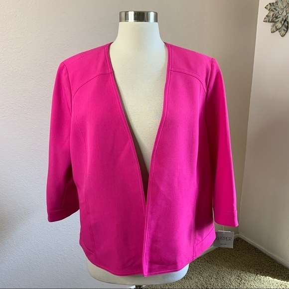 Kasper NWT Pink Open Front Blazer Size PXL - Picture 2 of 9